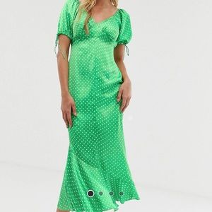 Sweetheart midi tea dress in polka dots